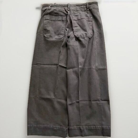 Maeve By Anthropologie The Colette Denim Cropped Wide Leg Jeans Black Sz 31 - Picture 6 of 7